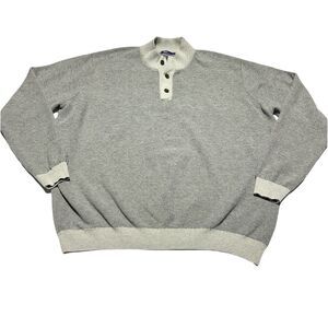 Johnnie-O Men’s Gray Merino WOOL Cotton Long Sleeve Pullover Sweater Size XXL